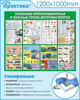 С45 Стенд перевозка крупногабаритных и опасных грузов автотранспортом (1200х1000 мм, прямая печать) - Стенды - Стенды по безопасности дорожного движения - Магазин охраны труда Протекторшоп